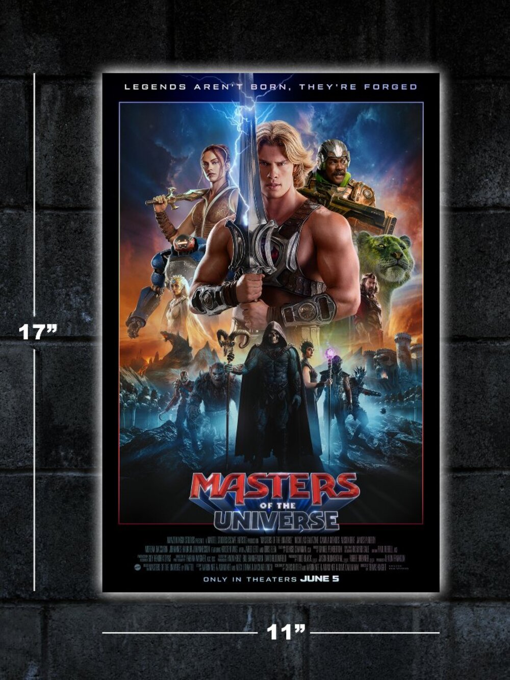 Masters of the Universe movie poster -11x17 art print merch MOTU He-Man Skeletor